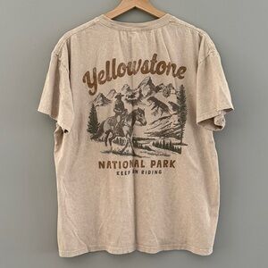Bowery Supply Co. 100% Cotton Yellowstone T-shirt Beige - Large